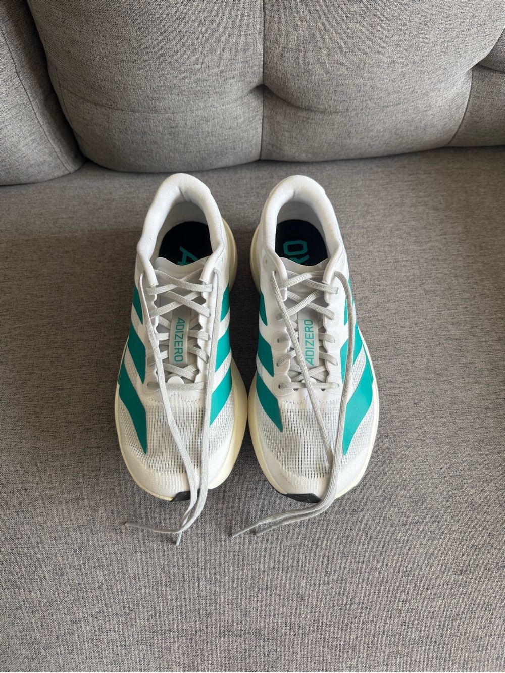 adidas Adizero Women’s Running Shoes - White with Teal Accents